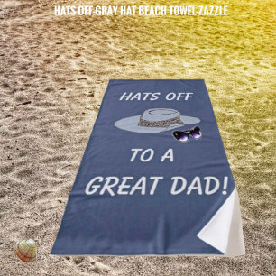 Hats Off-Grey Hat  Beach Towel