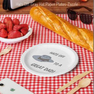 Hats Off-Grey Hat Paper Plate