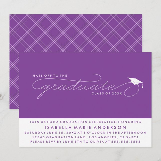 HATS OFF TO THE GRADUATE | GRADUATION INVITATION (Front/Back)