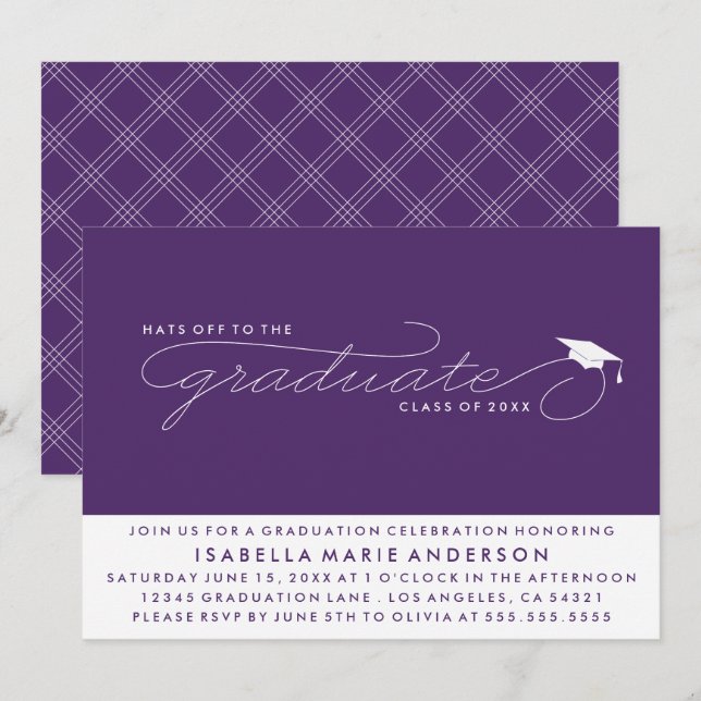 HATS OFF TO THE GRADUATE | GRADUATION INVITATION (Front/Back)