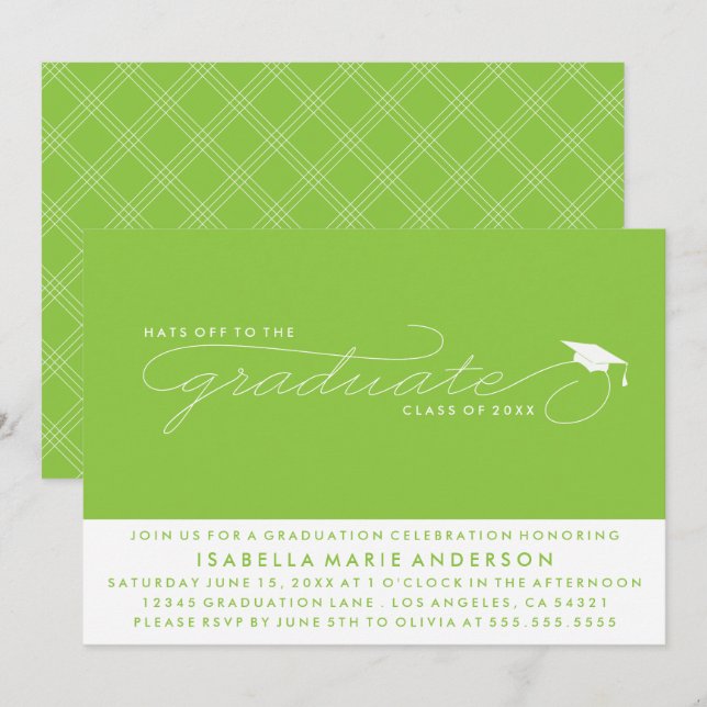 HATS OFF TO THE GRADUATE | GRADUATION INVITATION (Front/Back)