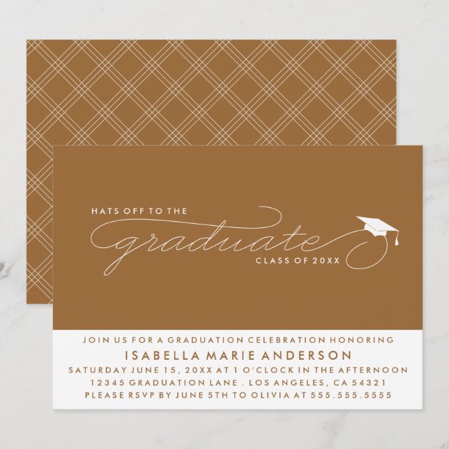 HATS OFF TO THE GRADUATE | GRADUATION INVITATION (Front/Back)