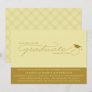 HATS OFF TO THE GRADUATE GRADUATION INVITATION
