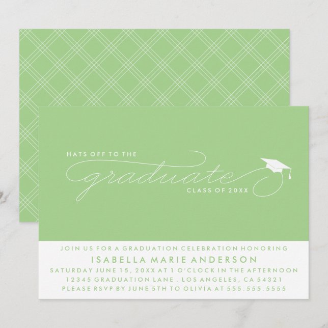HATS OFF TO THE GRADUATE | GRADUATION INVITATION (Front/Back)