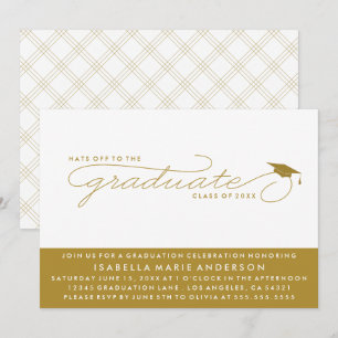 HATS OFF TO THE GRADUATE   GRADUATION INVITATION