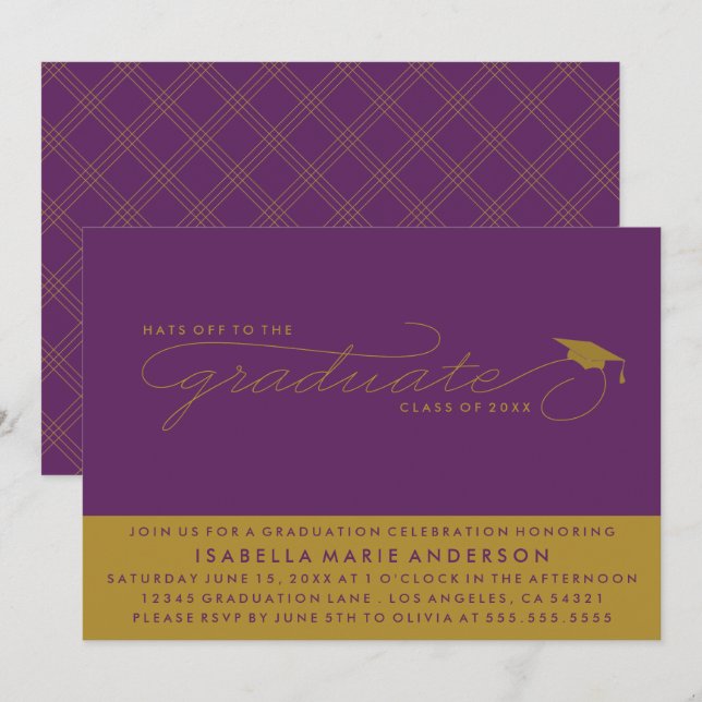 HATS OFF TO THE GRADUATE | GRADUATION INVITATION (Front/Back)
