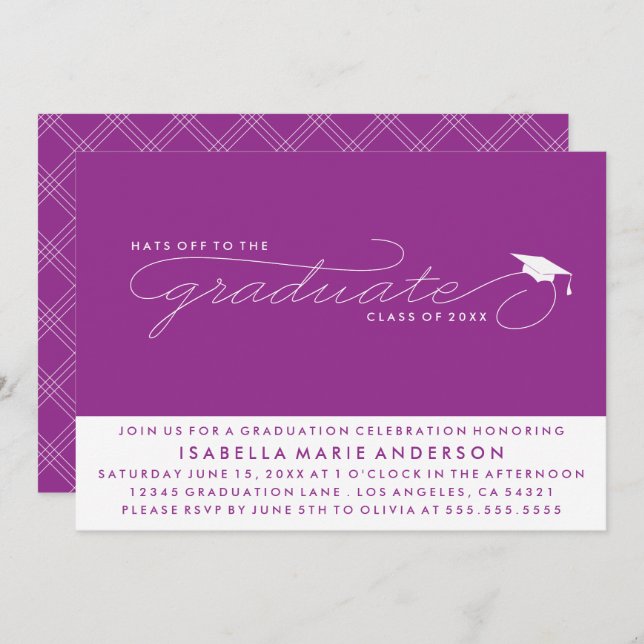 HATS OFF TO THE GRADUATE | GRADUATION INVITATION (Front/Back)