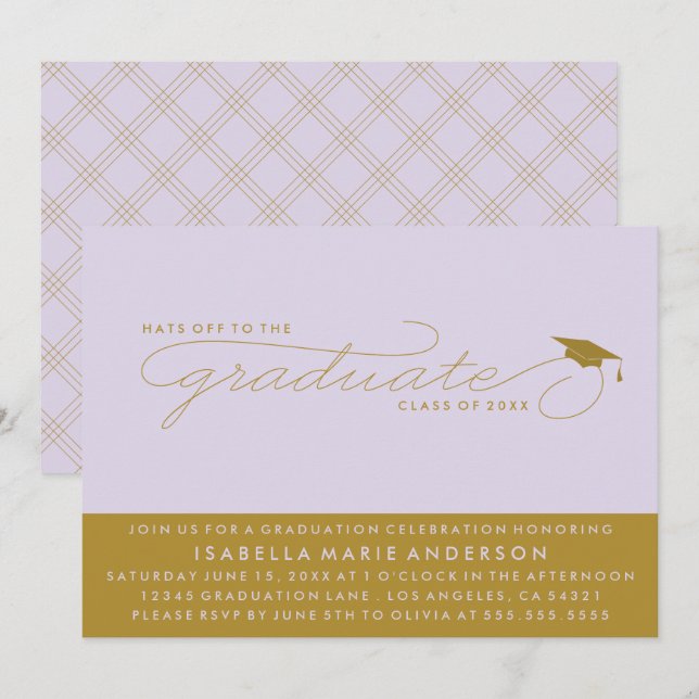 HATS OFF TO THE GRADUATE | GRADUATION INVITATION (Front/Back)