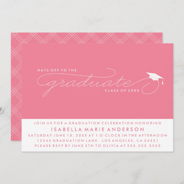HATS OFF TO THE GRADUATE | GRADUATION INVITATION (Front/Back)