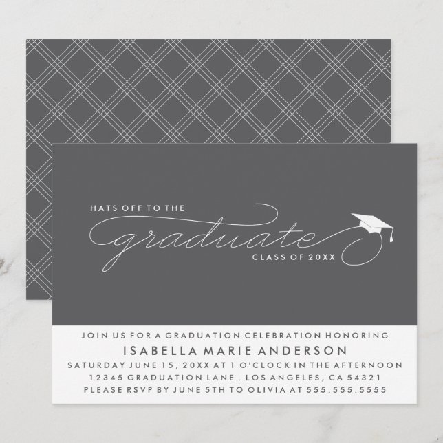 HATS OFF TO THE GRADUATE | GRADUATION INVITATION (Front/Back)