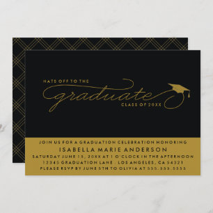HATS OFF TO THE GRADUATE   GRADUATION INVITATION