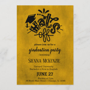 Hats off - Yellow Invitation