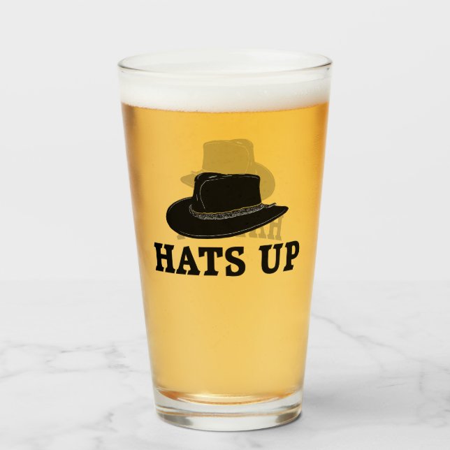 Hats Up Glass (Front Filled)
