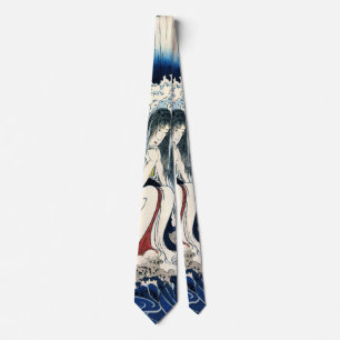 Hatsuhana Under Tonosawa Waterfall Kuniyoshi Fine Tie