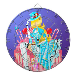Hatted Lady on Birthday Cake Dartboard