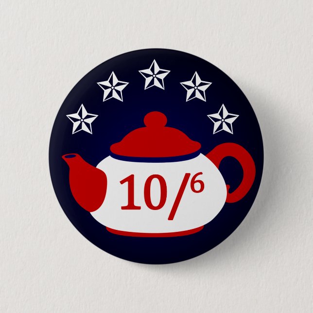 Hatter for President:  Tea Party Button (Front)