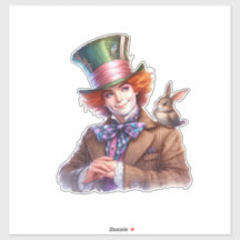 Hatter with a cute baby bunny ai art