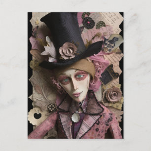 Hatters Gone Mad Mixed Media Collage Postcard