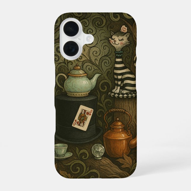 Hatter's Tea iPhone 16 Case (Back)
