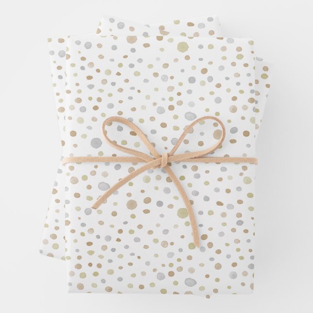 Hattie Confetti Watercolor Dots Wrapping Paper (In situ)