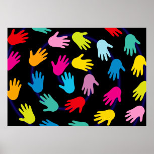 HATW HANDS AROUND THE WORLD DIGITAL CAUSES UNITY P POSTER
