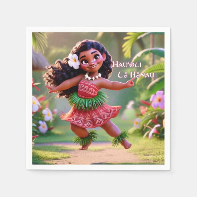 Hauʻoli Hula Princess Napkin (Front)