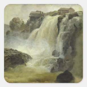 Haugfoss in Norway, 1827 Square Sticker