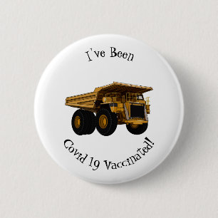 Haul truck cartoon illustration 2 inch round button