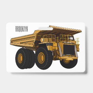 Haul truck cartoon illustration badge