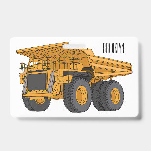 Haul truck cartoon illustration badge