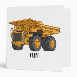 Haul truck cartoon illustration binder