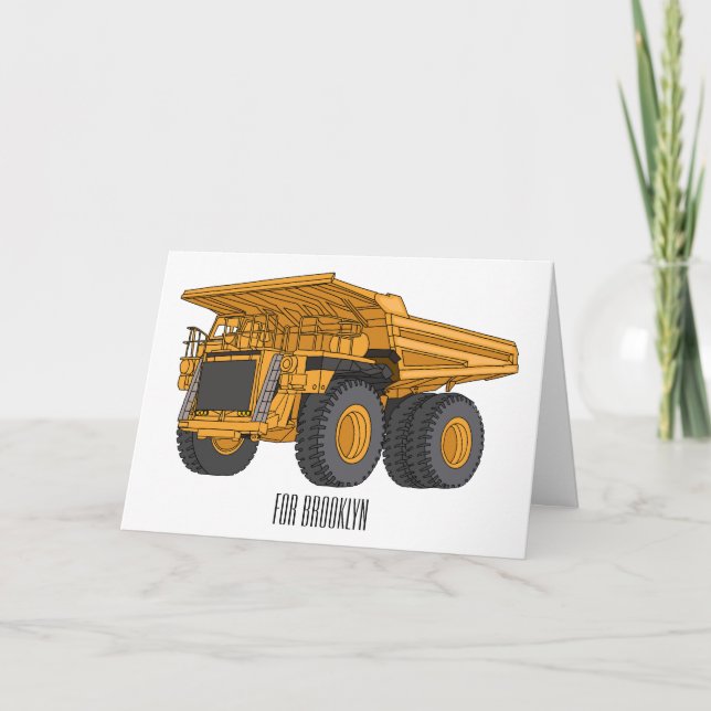 Haul truck cartoon illustration  card (Front)