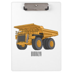 Haul truck cartoon illustration clipboard