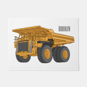 Haul truck cartoon illustration doormat