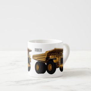 Haul truck cartoon illustration espresso cup