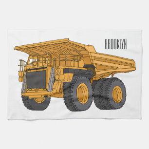 Haul truck cartoon illustration kitchen towel