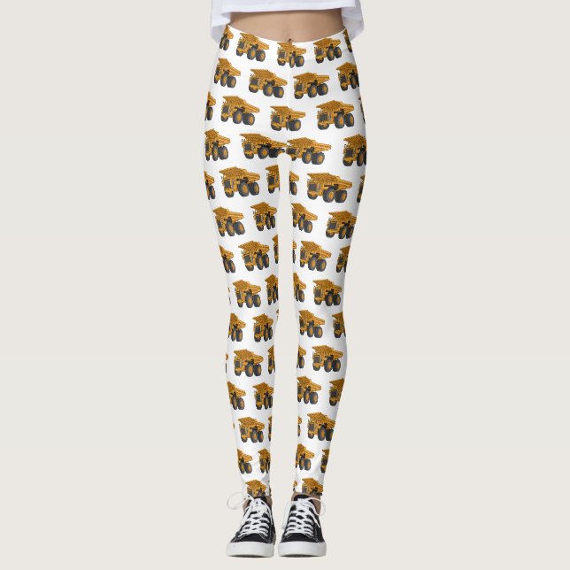 Haul truck cartoon illustration leggings (Front)