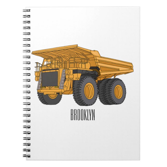 Haul truck cartoon illustration notebook (Front)