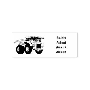 Haul truck cartoon illustration rubber stamp
