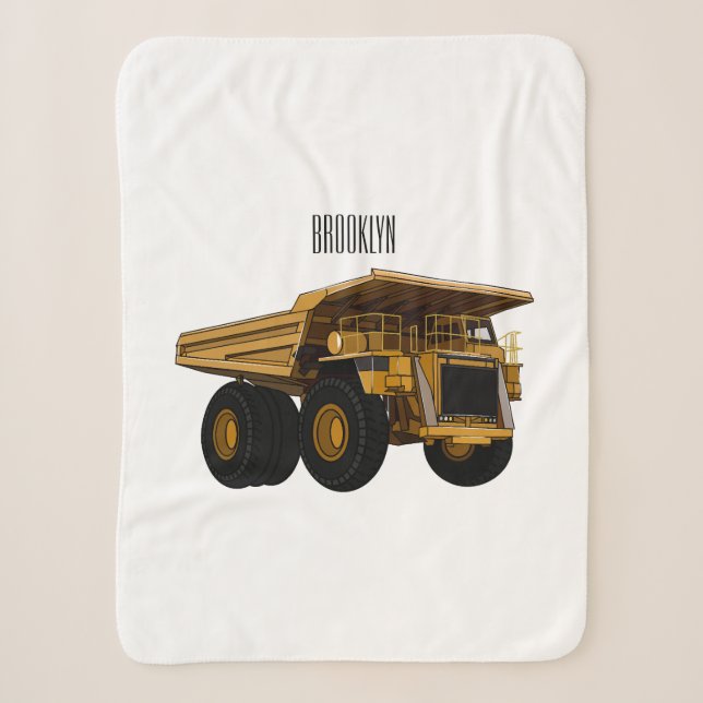 Haul truck cartoon illustration sherpa blanket (Front)