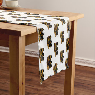 Haul truck cartoon illustration short table runner