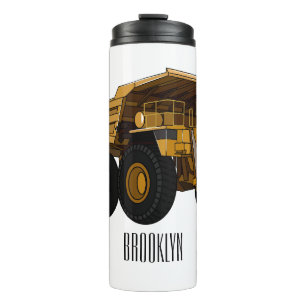 Haul truck cartoon illustration thermal tumbler