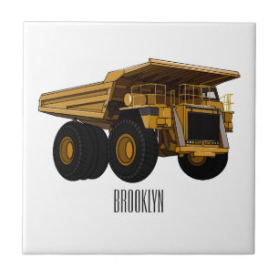 Haul truck cartoon illustration tile