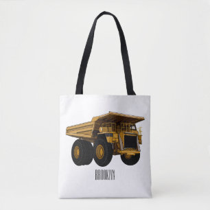 Haul truck cartoon illustration tote bag