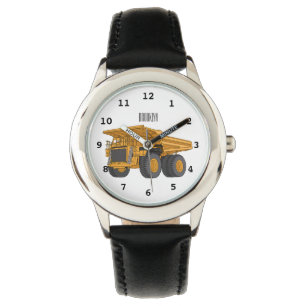 Haul truck cartoon illustration watch