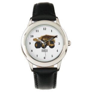 Haul truck cartoon illustration watch