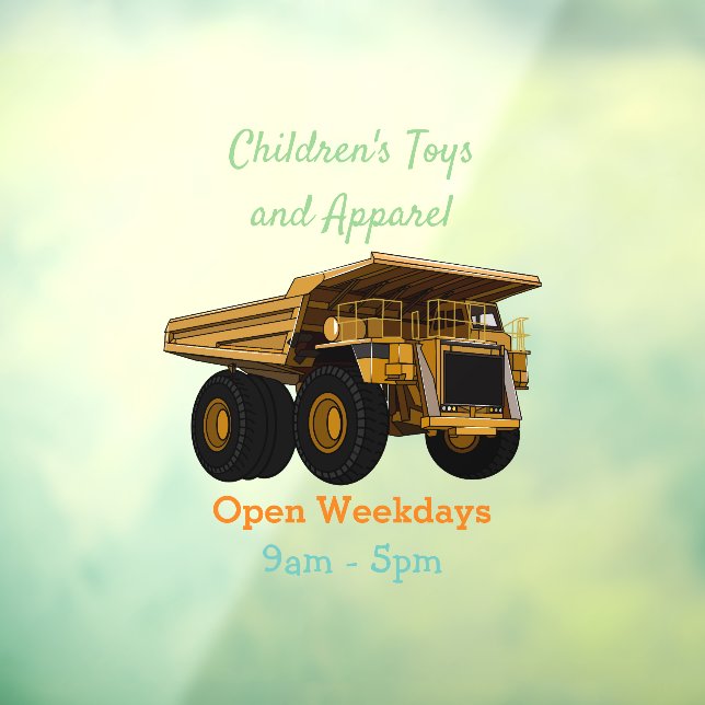 Haul truck cartoon illustration window cling (Sheet 3)