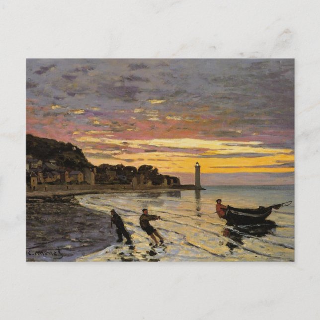 Hauling a Boat Ashore, Honfleur Postcard (Front)