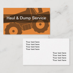 Hauling Dumpster Service Business Card