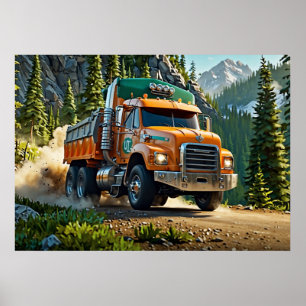 Hauling Gravel - Trucker Poster